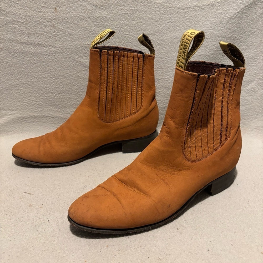 El Camello Botines Tan Nobuck Chelsea Ankle Boots Suede approx. size 7-8